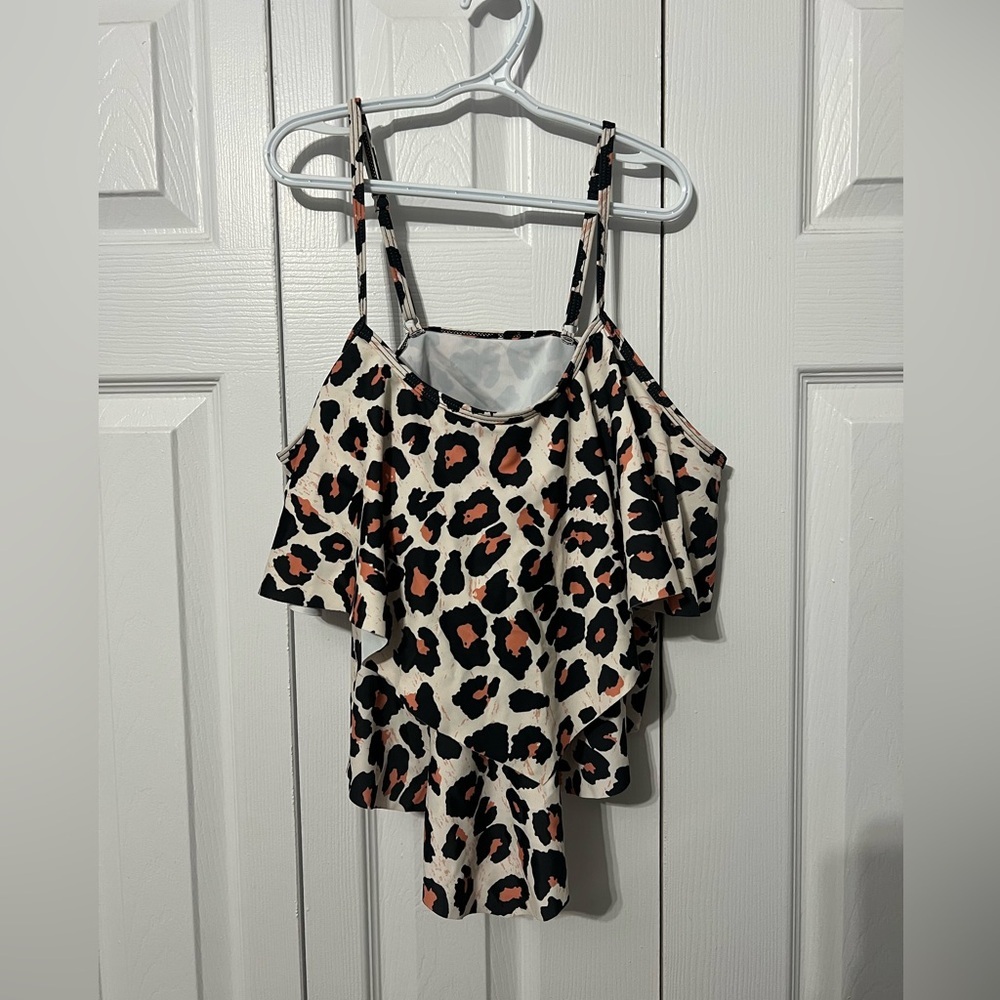 Leopard Print Swim Top